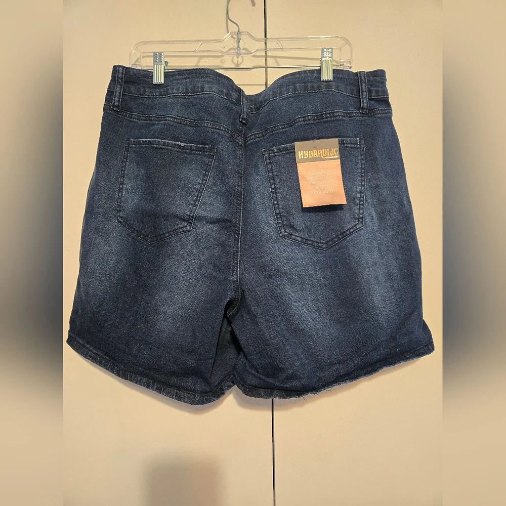 Hydraulic Women's Dark Blue Wonder Wedgie‎ Jean Shorts- Size 18W